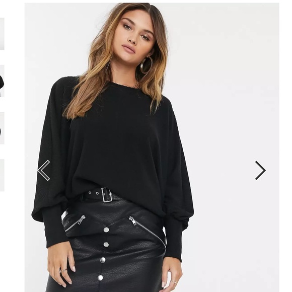 ASOS Ribbed Knit, Batwing Sweater - Picture 2 of 3